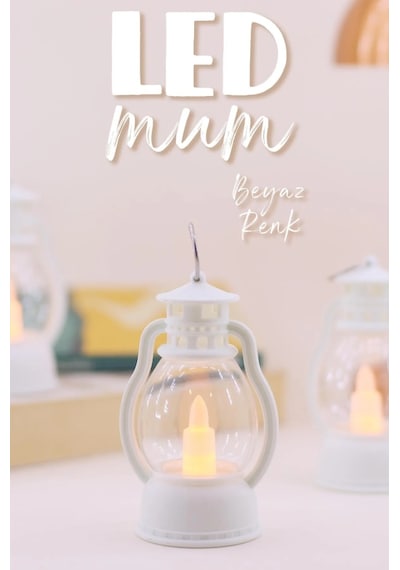 Led Mum Mini Kamp Tipi 3 Adet Pil Dahil Dumansız Alev Ledli Dekor Işığı Beyaz Pt430 Beyaz
