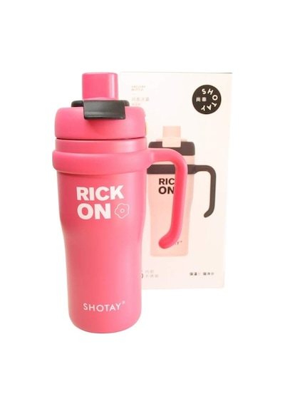 Shotay St-8918 Çift Kullanım Pipetli/rahat İçim Fuşya 720ml Çelik Termos Diğer