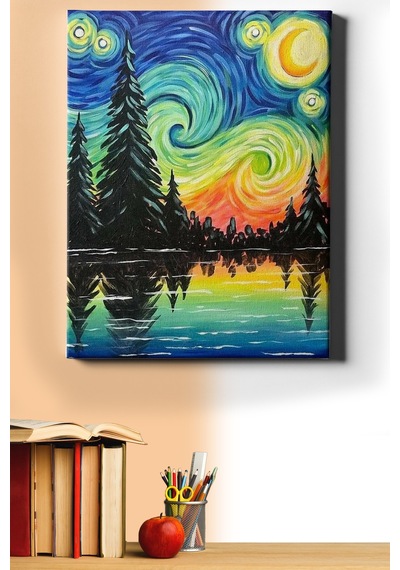 Webstyle Sayılarla Boyama Seti Kasnaklı Renkli Geceler 40 X 50 Cm