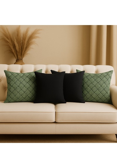 4'lü Bohem Tarzı Duck Kumaş Dekoratif Kırlent Kılıfı Seti 4 Al 3 Öde 45 x 45