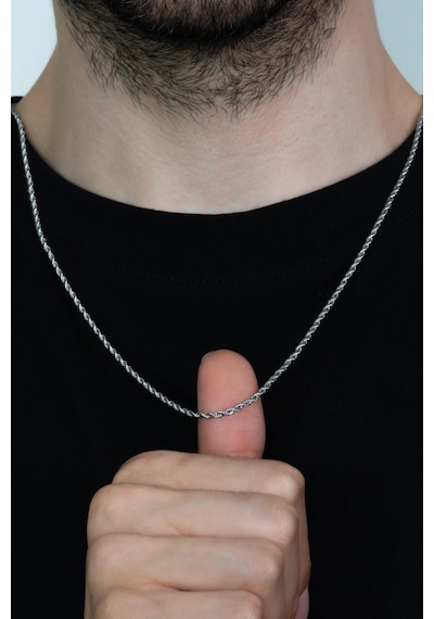Burgu Halat Erkek Çelik Zincir Kolye 2.5 Mm Ince B028I Çelik