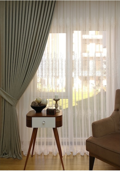 Evdepo Home Taş Rengi Fon Perde Tek Kanat (540345168) Taş