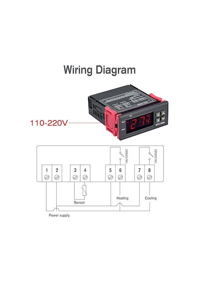 Stc-1000 Dijital Sıcaklık Kontrolörü Termostat Ac 220v