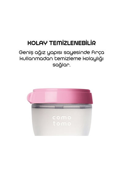 Bezos Comotomo Antikolik Silikon Biberon 250 Ml 3-6 Ay Pembe Renk: Pembe Dlra