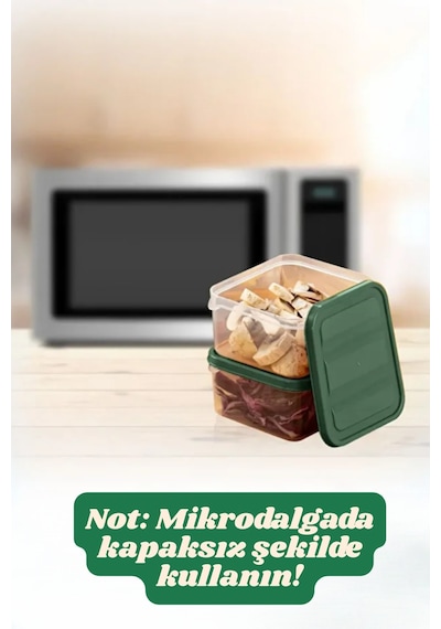 17'li Buzdolabı Düzenleyici Organizeri Mikrodalgaya Uygun Difriz Saklama Kabı 5x3500ml 12x775ml Yeşil