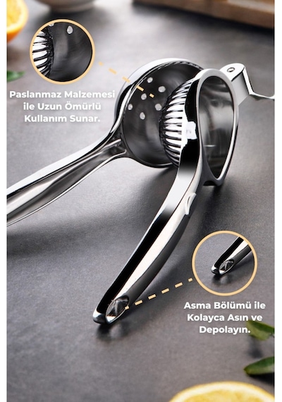 Primanova Paslanmaz Limon Sıkacağı - Metalik Metal