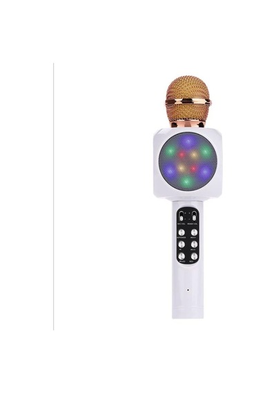 Karaoke Mikrofon , Bluetooth Özellikli Çocuk Mikrofonu Karaoke Işıklı Mikrofon 1816 Beyaz Beyaz