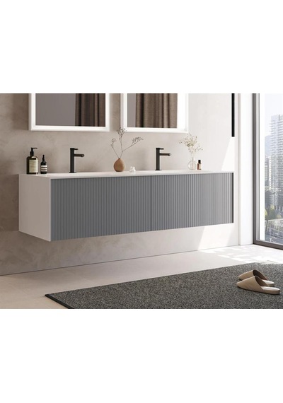 Orka Cube 160 Alt Modül + Lavabo Modul Mat Gri Diğer Orka Cube 160 Alt Modül + Lavabo Modul Mat Gri Diğer