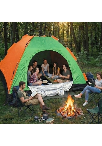 8 Kişilik Otomatik Kurulum Kamp Çadırı Outdoor , Suya Dayanıklı Hızlı Kurulum Piknik Ve Doğa İçin Çok Renkli