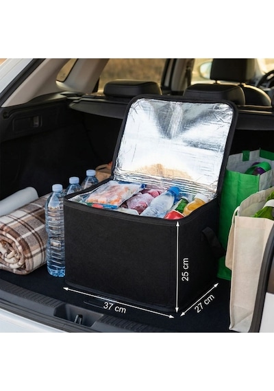 Buffer Isı Koruyucu Termal Taşıma Çantası 32 Litre Araç Bagaj Organizeri, Termos, Katlanabilir Keçe Saklama Renkli