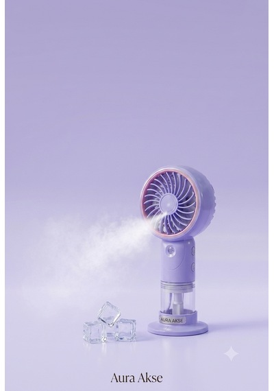 Su Destekli Mini Fan Mor
