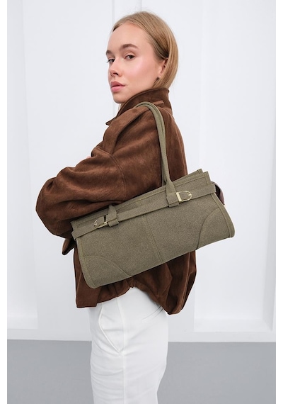 Shule Bags Enyola Vintage Süet Çanta Vizon Vizon
