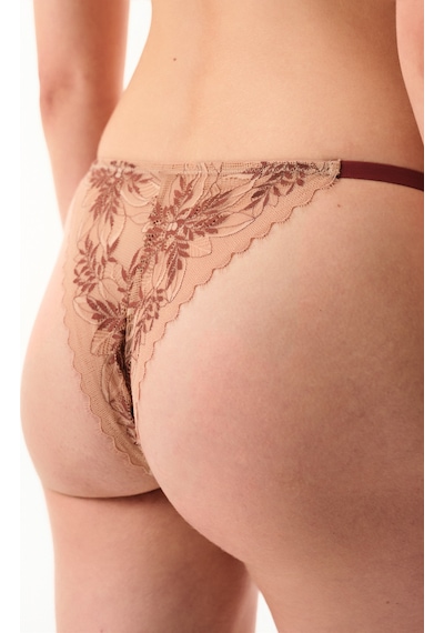 Penti Bej Lace Dantel Brazilian Külot