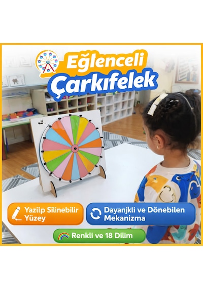 Çarkıfelek Oyunu, Ahşap Eğitim Materyali, 18 Dilim