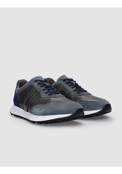 Cabani %100 Hakiki Deri Gri Bağcıklı Erkek Sneaker Gri