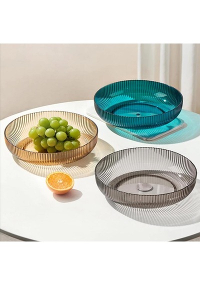 1 Adet Gri Plastik 28 Cm Sunum Kase Meyvelik Salata Tabağı