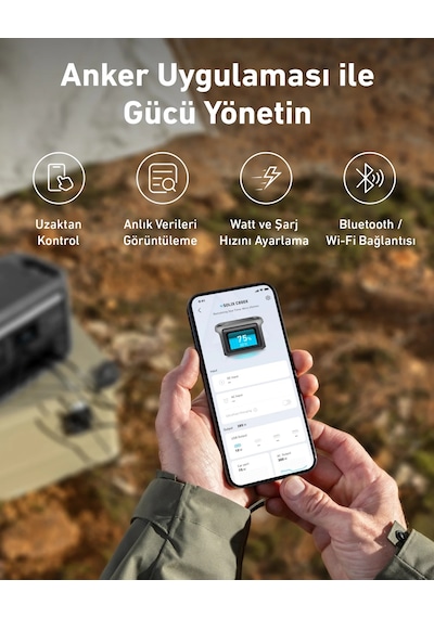 Anker Solix C800x 768wh I 1200w I 1600w Surgepad Taşınabilir Güç Kaynağı Siyah