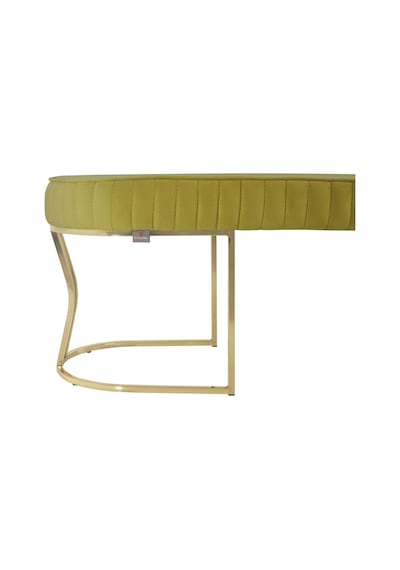 Viego Gold Striped- Hardal Kapitoneli Chester Model Puf & Bench & Koltuk & Uzun Makyaj Puff & Yatak Ucu &önü