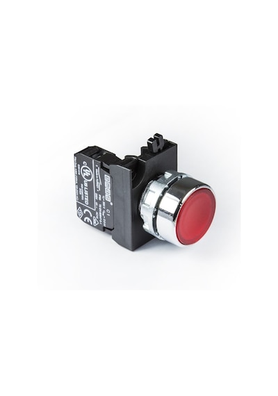Emas Cm100dk Cm Serisi Metal 1no Yaylı Düz Kırmızı 22 Mm Buton