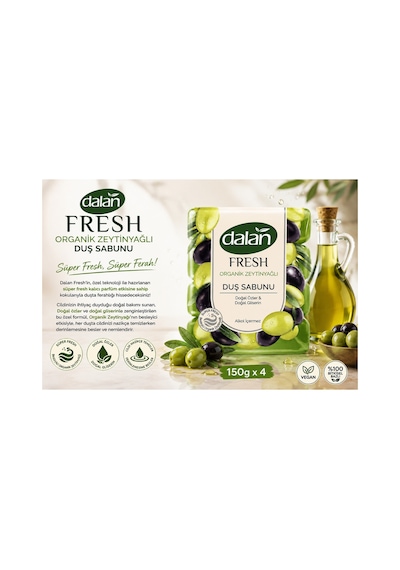 Fresh Organik Zeytinyağlı Duş Sabunu 600 G 150gx4 X2 Adet Diğer