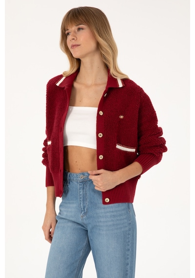 U.s. Polo Assn. Kadın Hırka Triko 50315553-vr104 Koyu Frambuaz/dark Raspberry