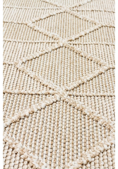 Soho Sh 03 Beige Hav Vermeyen Özel Ipler Ile Üretilen Etnik Örgü Desenlere Sahip Makine Halısı