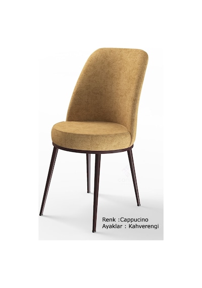 Canisa Concept Dexa Serisi Cappucino Renk 6 Adet Sandalye, Renk Cappucino, Ayaklar Kahverengi Cappuccino