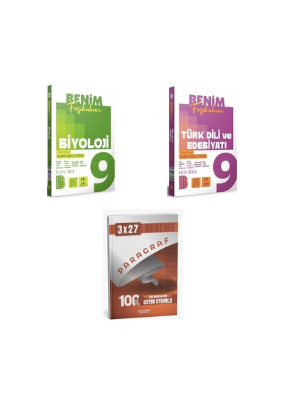 2027 Benim Hocam 9. Sınıf Benim Fasikülüm Biyoloji + Edebiyat Türk Dili Ve Edebiyatı Soru + Ankapade 3'lü Set