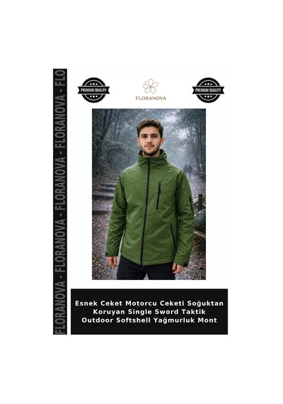 Floranova Esnek Ceket Motorcu Ceketi Soğuktan Koruyan Single Sword Taktik Outdoor Softshell Yağmurluk Mont Çok Renkli