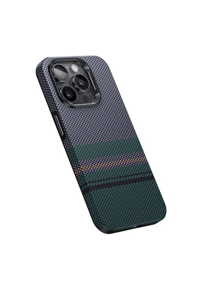 Apple Uyumlu iPhone 15 Pro Max Kılıf Magsafe Şarjlı Karbon Fiber Tasarım Benks Aurora Armorpro Kevlar Siyah