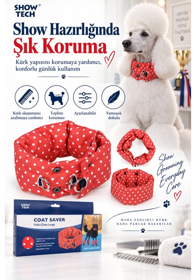 Showtech Köpek Kürk Koruyucu Kıtık Oluşumunu Engelleyeci Yumuşak Tasma Büyük Boy