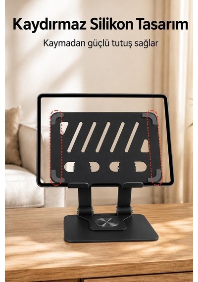 Delux Serisi Jx045 Siyah Telefon Tablet Tutucu Eller Serbest Masa Aksesuarı Masaüstü Stant Diğer