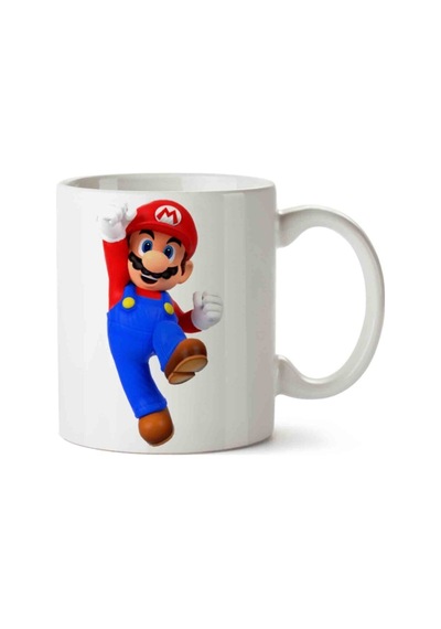 Super Mario Iki Tarafı Baskılı Kupa Bardak Çok Renkli