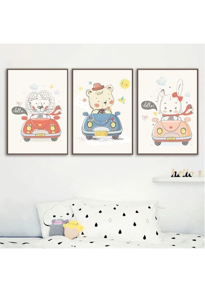 Odası Için 6 Lı Ahşap Tablo Poster Seti