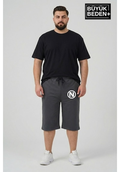 Süperlife Büyük Beden Erkek N Baskılı Şort Rahat Kalıp Basic Penye 3xl-6xl Spr26bsr591-19 Füme Süperlife Büyük Beden Erkek N Baskılı Şort Rahat Kalıp Basic Penye 3xl-6xl Spr26bsr591-19 Füme