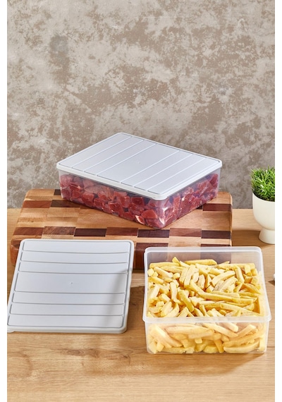Selka Home 4'lü Set Nora Organizer Buzdolabı  Buzluk Düzenleyici Saklama  Kabı( 1 Ad. 4 Lt. 1 Ad. 2,25 Lt. 2 Ad. 1 Lt. )