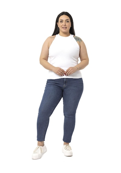 Disentis Büyük Beden Halter Yaka Yarım Balıkçı Fitilli Kaşkorse Beyaz Body-beyaz Beyaz