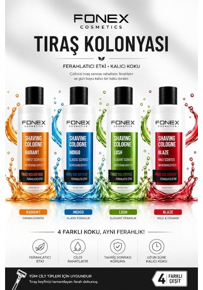 Fonex Ferahlatıcı Tıraş Kolonyası 600 Ml Radiant Turuncu