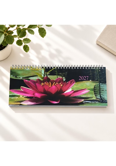 Lizy 2027 Spiralli Masa Takvim 12x33 Cm Çiçek