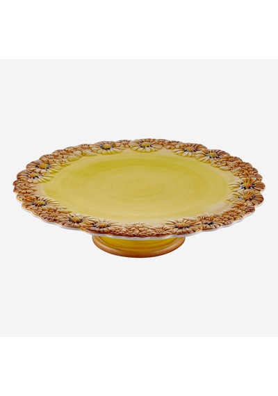 Sarı Seramik Kek Standı 36 Cm