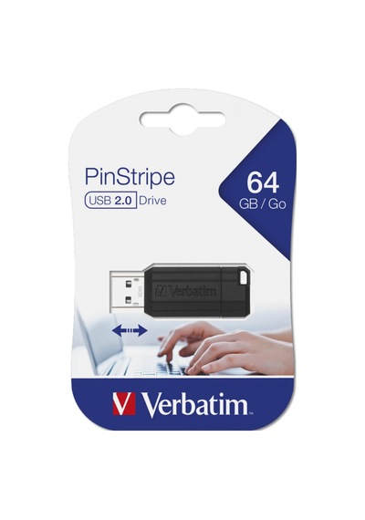 Verbatim Pinstripe 49065 64 GB 2.0 USB Drive Bellek