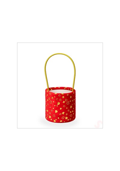 Susle Baby Hortum Saplı Kalpli Kırmızı Pelüş Kutu Orta Boy - 14 Cm
