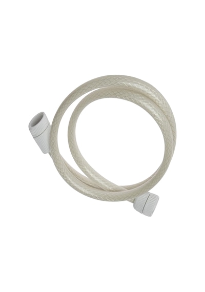 Elektrikli Şofben Duş Hortumu Pvc 2 Metre Örgülü Beyaz Beyaz