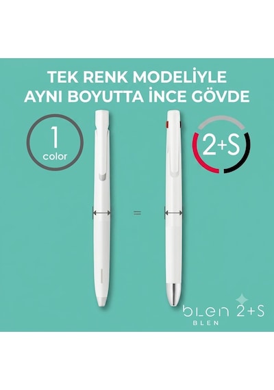 Zebra Blen + 2c Fonksiyonlu Tükenmez + 0.5 Mm Uçlu Kalem Siyah Gövde B-b2sas88-bk