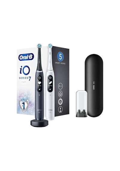 Oral-B iO7 Şarjlı Diş Fırçası Seti 2'li Siyah - Beyaz