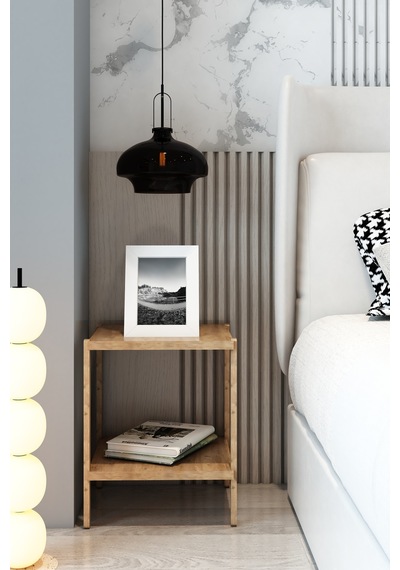 Atlantik Çam 2 Raflı Modern Kitaplık - Kolay Montaj Dekoratif Kütüphane 30x30cm Ahşap