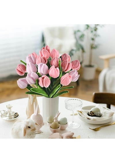 100 Adet 4'lü Şönil Set Pembe 25 Gül Kurusu 25 ,soft Pembe 25 Ordu Yeşili 25 Çiçek Tüylü Tel