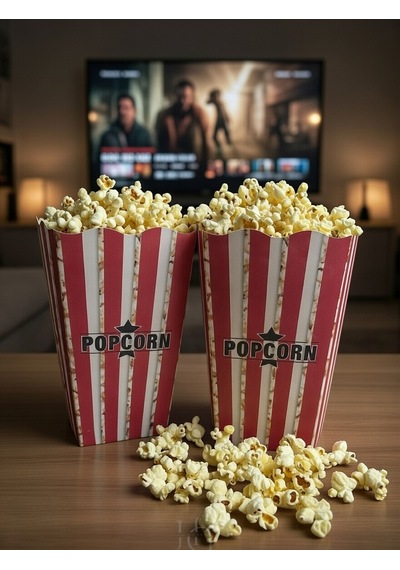 Hg Ambalaj 15 Adet Popcorn Kutusu, Patlamış Mısır Kutusu , 16cm X 8cm X 5,5cm Küçük Boy