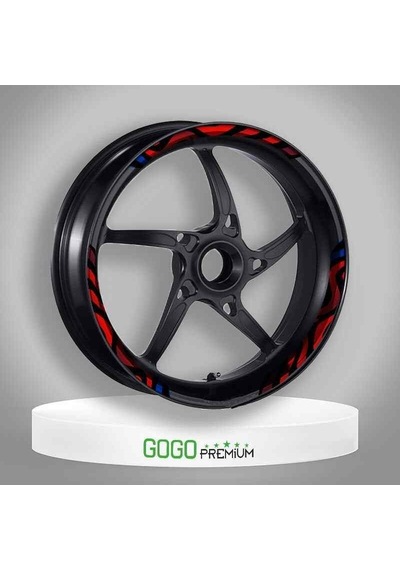 Honda Pcx 2014 - 2025 Uyumlu Turuncu Mavi Zebra Desen Büyük 1 Set Jant Şeridi
