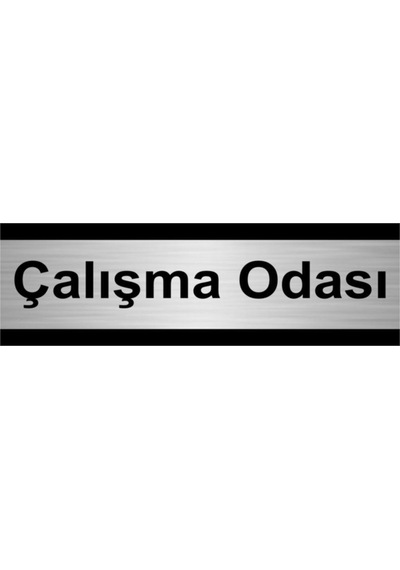 Çalışma Odası 5x20cm Gümüş Renk Metal Yönlendirme Levhası